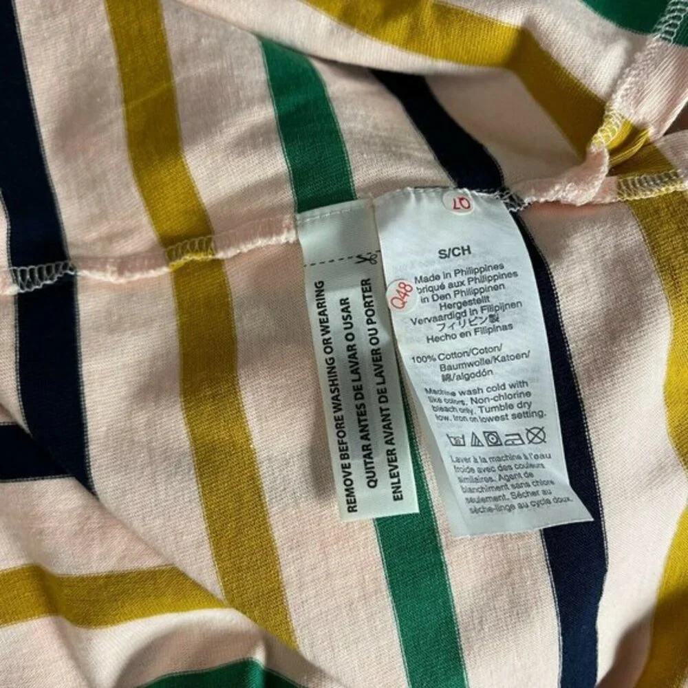 J Crew Striped‎ Boatneck Cotton Tunic Long Sleeve Stretch Pullover Women S NWT